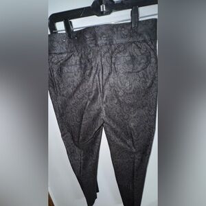 Studio Works Paisley Pattern Dress Pants - Dark Gray